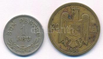 Románia 1924. 1L Cu-Ni + 1930. 20L "II. Károly" T:VF,F patina
Romania 1924. 1 Leu Cu-Ni +...