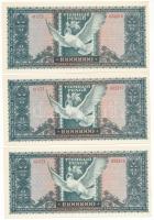 1945. 10.000.000P (10x) sorszámkövetők "O 073 032216 - O 073 032225" T:AU / Hungary 1945. ...