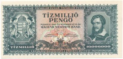 1945. 10.000.000P (10x) sorszámkövetők "O 073 032216 - O 073 032225" T:AU / Hungary 1945. ...