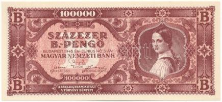 1946. 100.000BP (10x) T:AU / Hungary 1946. 100.000 Bilpengő (10x) C:AU Adamo P36