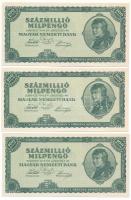1946. 100.000.000MP (10x) T:AU / Hungary 1946. 100.000.000 Milpengő (10x) C:AU 
Adamo P33