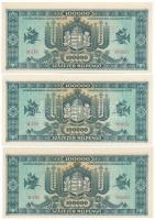 1946. 100.000MP (11x) sorszámkövetők "B 239 065051 - B 239 065061" T:AU / Hungary 1946. 10...