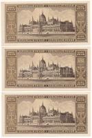 1946. 100.000.000P (9x) hármasával sorszámkövetők T:AU / Hungary 1946. 100.000.000 Pengő (9x) consec...
