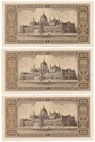 1946. 100.000.000P (9x) hármasával sorszámkövetők T:AU / Hungary 1946. 100.000.000 Pengő (9x) consec...