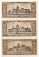 1946. 100.000.000P (9x) hármasával sorszámkövetők T:AU / Hungary 1946. 100.000.000 Pengő (9x) consec...