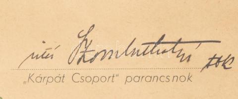 1939 Kárpát Csoport Parancsnokság dicsérő oklevele gyalogos részére, "Kárpátalja" országré...