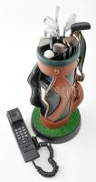 Golftáska alakú vonalas telefon, jó állapotban, m: 42 cm
