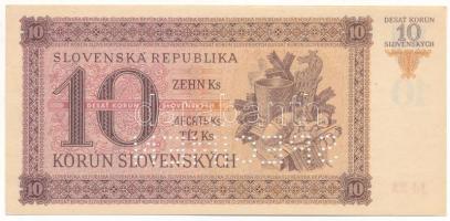 Szlovákia 1943. 10K "SPECIMEN" perforációval, "Jd 23 108513" T:UNC / Slovakia 19...