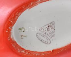 Gránit vörös tojás bonbonier, jelzéssel, kis kopással, h: 15 cm