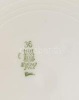 Zsolnay apró virágmintás 6 db csésze + 5 db csészealj, jelzéssel, kopással