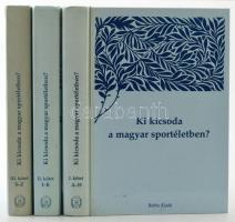 Kozák Péter: Ki kicsoda a magyar sportéletben? I-III. köt. [Komplett]. A századvég magyarsága 3. Szekszárd, 1994-1995, Babits Kiadó. Kiadói kartonált papírkötés, kissé koszos borítóval, egyébként jó állapotban.