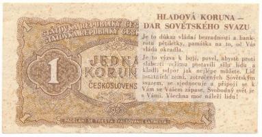 Csehszlovákia 1953. 1K propaganda szöveggel T:XF / Czechoslovakia 1953. 1 Koruna with propaganda text C:XF