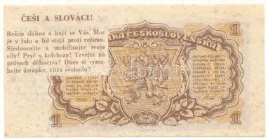 Csehszlovákia 1953. 1K propaganda szöveggel T:XF / Czechoslovakia 1953. 1 Koruna with propaganda tex...