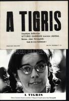 cca 1967 ,,A tigris" című olasz film jelenetei és szereplői, 13 db vintage produkciós filmfotó ezüst zselatinos fotópapíron, a használatból eredő (esetleges) kisebb hibákkal, + hozzáadva egy szöveges kisplakát, 18x24 cm