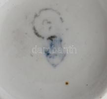 Zsolnay virágmintás porcelán bögre, jelzett, matricás, minimális kopással, m:9,5 cm