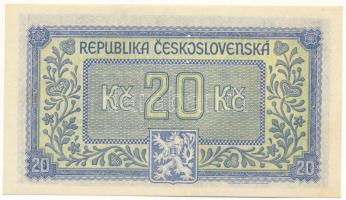 Csehszlovákia 1945. 20K három perforált lyuk, "KV716832" T:AU / Czechoslovakia 1945. 20 Ko...