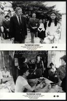 cca 1983 ,,Tiszteletbeli konzul" című angol film jelenetei és szereplői, 7 db vintage produkciós filmfotó ezüst zselatinos fotópapíron, a használatból eredő (esetleges) kisebb hibákkal, 18x24 cm