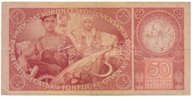 Csehszlovákia 1929. 50K "Bb 036670" T:F / Czechoslovakia 1929. 50 Korun "Bb 036670&qu...