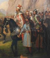 Molnár József (1821-1899): Párbaj (csatajelenet). Olaj, vászon, jelezve balra lent. Restaurált. Prov...