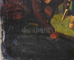 Molnár József (1821-1899): Párbaj (csatajelenet). Olaj, vászon, jelezve balra lent. Restaurált. Prov...