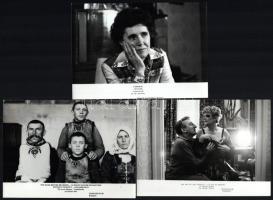 cca 1999 előtt készült magyar filmek egy-egy jelenete, 13 db vintage produkciós filmfotó ezüst zsela...