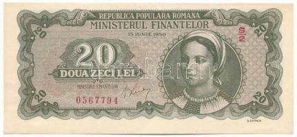 Románia 1950. 20L S/2 0567794 T:XF  Romania 1950. 20 Lei S/2 0567794 C:XF  Krause P#84