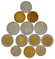 13db-os olasz érmetétel, közte egy San Marinoi érmével T:AU-VF 13pcs of mixed italian coin lot with one coin from San Marino C:AU-VF