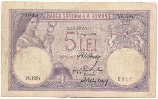 Románia 1917. 5L T:F Romania 1917. 5 Lei C:F Krause 19.a