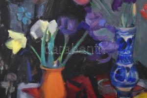 Zirkelbach László (1916-2014): Csendélet, 1967. Olaj, vászon, jelzett. Hátoldalán Képcsarnok Vállala...