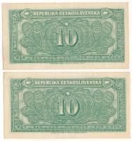 Csehszlovákia 1950. 10K (2x) sorszámkövetők "RG 488524 - RG 488525" T:F / Czechoslovakia 1...