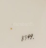 Szecessziós porcelán kanna, kézzel festett virágmintával, kis kopással, m: 24,5 cm