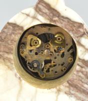 Art deco asztali óra, szerkezete jó állapotban, márvány testén sérülések, m: 17,5 cm