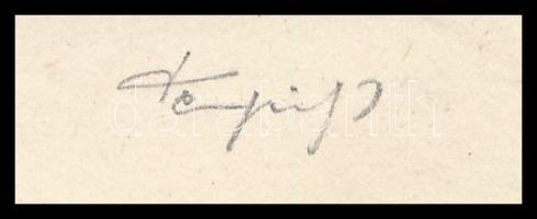 Tempinszky István (1907-1979): Erotikus ex libris, Famille Reisinger. Rézkarc, papír, jelzett, 8×5,5...