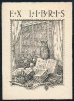 Jelzés nélkül: Ex libris Gróf Imrédi M. térkép sz. könyveihez, klisé, papír, 8,5×6,5 cm