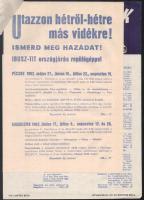 1962 IBUSZ-TIT autóbusztúrák 1962. május 2-től szeptember 30-ig (+ IBUSZ-TIT országjárás repülőgéppe...