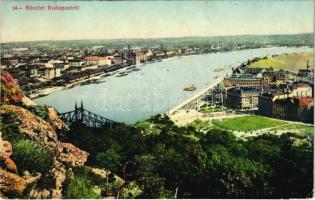 1911 Budapest XI. Lágymányos látképe a Gellérthegyről, Gellért szálló még nincs megépítve (EK)