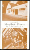 1988 Margitkert Étterem (Bp. II. Margit u. 15.) menü, hajtásnyommal