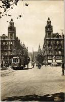 1935 Budapest V. Apponyi tér, 60-as jelű villamos, Erzsébet híd, Klotild paloták