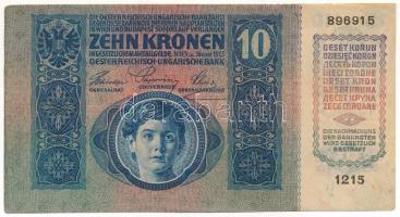 1915. 10K felülbélyegzés nélkül, papírránccal T:AU,XF hajtatlan