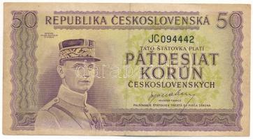 Csehszlovákia 1945-1948. 50K JC 094442 T:F Czechoslovakia 1945-1948. 50 Korun JC 094442 C:F Krause P#62