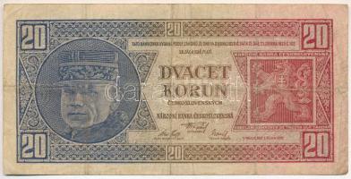 Csehszlovákia 1926. 20K "Ne 570216" T:F,VG 
Czechoslovakia 1926. 20 Korun "Ne 570216...