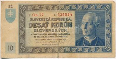 Szlovákia 1939. 10K T:F Slovakia 1939. 10 Korun C:F Krause 4.s