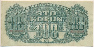 Csehszlovákia 1944. 100K T:F Czechoslovakia 1944. 100 Korun C:F  Krause P#48