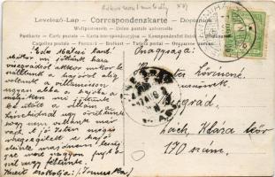 1907 Budapest XVI. Rákosszentmihály, kert, hölgy napernyővel, giccses kerti törpékkel. photo