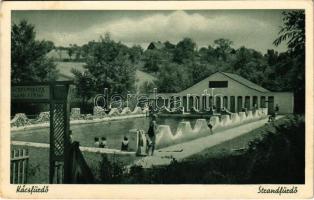 1940 Kácsfürdő, Strandfürdő, fürdőzők. Gattyán János kiadása (EK)