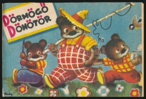 1957 Dörmögő Dömötör. I. évf. 1-9.,11-12. sz. Majdnem teljes első évfolyam. Haránt-alakú élvászon-kö...