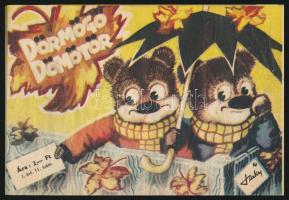 1957 Dörmögő Dömötör. I. évf. 1-9.,11-12. sz. Majdnem teljes első évfolyam. Haránt-alakú élvászon-kö...