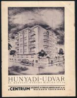 1935 Hunyadi-udvar (Bp. XI., Horthy Miklós-út 89.) társasház képes ismertetője. Bp., Kir. M. Egyetemi Nyomda, 8 p. Tűzött papírkötés, kissé foltos, sérült, különvált lapokkal.