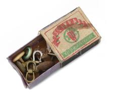 "Ez a valódi Franck kávé ismertető jele" fém fali gyufatartó, kis rozsdafoltokkal, 16,5×7 ...