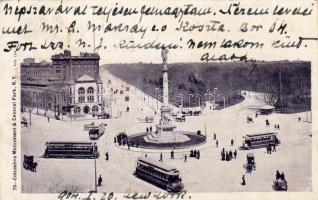 New York mit Straßenbahn Foto AK